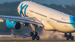 FAST AIRBUS A330 DEPARTURE and A330 LANDING  BLUE MOON 4K [upl. by Haisa905]