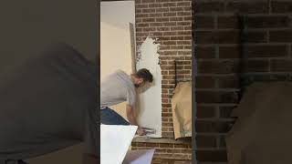 Fireplace Makeover with Stucco fireplace stucco makeover diy [upl. by Rozina639]