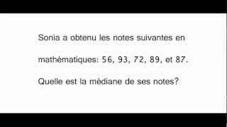 Exercice  Trouver la médiane  mesure de tendance centrale Secondaire 3  Mathématiques  Exercices [upl. by Essie]