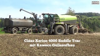 GÜLLE Claas Xerion 4000 mit Kaweco Gülleaufbau  Bioenergiehof Fischer Landw Dienstleistungen [upl. by Yesnik]