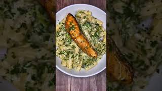 Making Salmon Alfredo Pasta  Easy Recipe Compilation  Delicious Food Ideas  Shorts [upl. by Aimet]