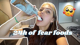 FULL DAY OF EATING FEAR FOODS eating disorder recovery [upl. by Kauffmann714]