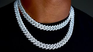 Diamond Prong Cuban Link Choker 12mm in Yellow amp White Gold [upl. by Gnouc301]