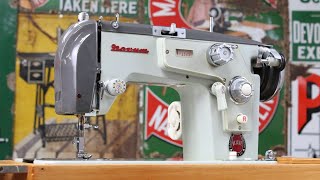 Setting up a Novum Janome Sewing Machine  Threading and Sewing [upl. by Yartnoed]