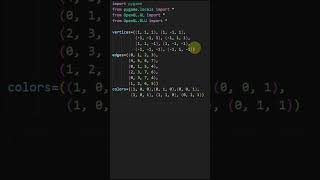 CREATE 3D CUBE USING PYTHON  PYTHON OPENGL shorts python pythonprogramming coding [upl. by Dafna]