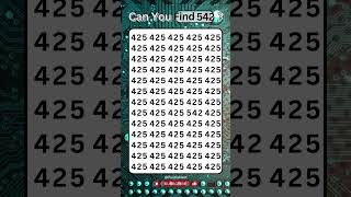 Quick Sight Test Can You Spot 542 Hidden in 425 BrainTeaser MindPuzzle IQChallenge [upl. by Cusack104]