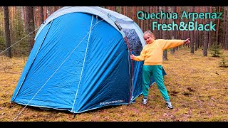 Quechua Arpenaz Family 41 FreshampBlack Подробный обзор палатки [upl. by Wileen316]