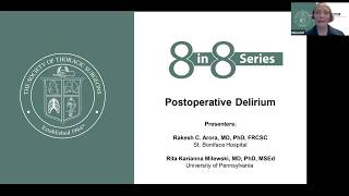 8 in 8 Critical Care Series Postoperative Delirium [upl. by Claretta]