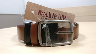 Brown Leather Belt Buckle Up Unboxing [upl. by Agler]