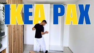 IKEA PAX WARDROBE ASSEMBLING  Part 2   Sliding Doors Assembly [upl. by Adeys]