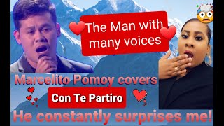 Marcelito Pomoy covers Con Te Partiro my reaction😍🎶❤ [upl. by Markiv]