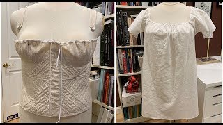 Review  Pattern Laughing Moon 115 and Class HistoricalSewingcom Regency Corded Corset amp Chemise [upl. by Schnurr462]