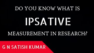 Do you know what is Ipsative Measurement in Research [upl. by Keon]