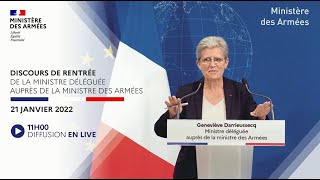 Discours de rentrée de Geneviève Darrieussecq ministre déléguée auprès de la ministre des Armées [upl. by Jeromy]