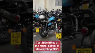 Test Ride bikes at the MCN festival of Motorcycling 2021 [upl. by Nikkie524]