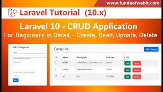 Laravel 10  CRUD Operation Tutorial for beginners step by step  Complete Laravel 10 CRUD [upl. by Nathalie380]