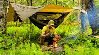 Solo Camping In Rain With Hammock [upl. by Adnohsat]