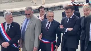 Emmanuel Macron arrive à SavinesleLac HautesAlpes pour présenter son plan eau [upl. by Bendick]