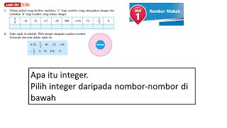 Matematik Tingkatan 1 Bab 1 Nombor Nisbah Latih diri 11b Apa itu integer Pilih integer [upl. by Gardol]