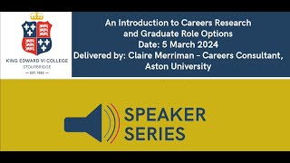 An Introduction to Careers Research and Graduate Role Options with Aston University [upl. by Radu]