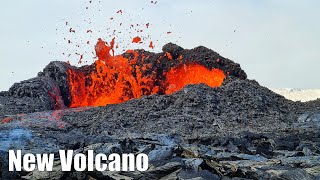 New Volcano at Geldingadalur Eruption Iceland April 10 [upl. by Eciralc329]