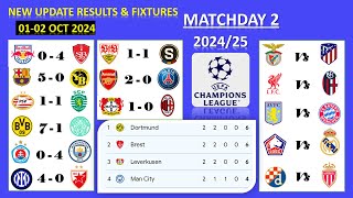 UCL202425 Results Update 01 02 OCT 2024 Schedules amp Fixtures Matchday 2 Barcelona Vs Young Boys [upl. by Anirok]