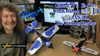 Eflite UMX Sbach 3D with AS3X Unboxing review [upl. by Cordie]