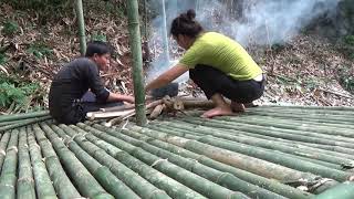 Full Video 30 days completed bamboo house project Survival in the forest  Off Grid [upl. by Arhaz]