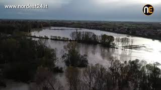 A Latisana la piena del fiume Tagliamento vista dal drone [upl. by Rochemont779]