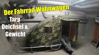 Der Fahrrad Wohnwagen aus Pappe wird getarnt Tarp kleben  Deichsel montieren und Wiegen F6 [upl. by Acirea171]