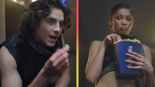 Zendaya and Timothée Chalamets Sexy Popcorn Ad SHOCKS Fans [upl. by Yelhsa819]