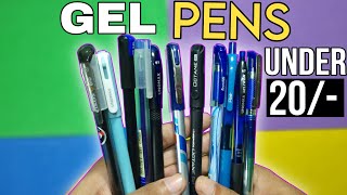 Best gel Pens Under RS20  with Every Possible Test  Imp Video [upl. by Ynnhoj]