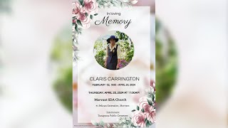 Funeral Service  In loving memory of Claris Carrington  25th April 2024 [upl. by Netnilc]