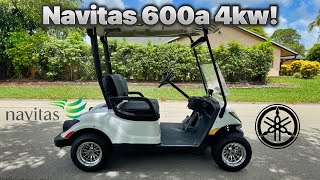 Yamaha G29 Golf Cart  Gets The Navitas Motor Kit  32MPH [upl. by Ullund748]