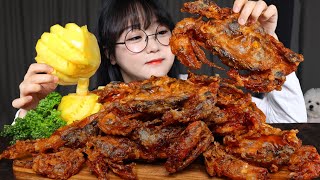 리얼 꽃게랑 먹방🦀소프트쉘크랩 튀김 Fried Soft Shell Crabs Mukbang ASMR [upl. by Marr371]