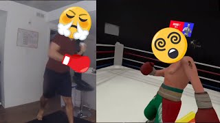 REAL HEAVYWEIGHT BOXER vs VR BOXING GAME Thrill of the fight [upl. by Templia]