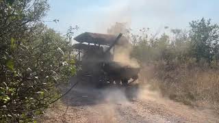 Russian 2S9 Nona S self propelled artillery delivers strikes at Ukrainian units [upl. by Travers270]