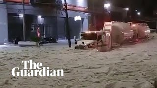 Mexico Freak storm buries Guadalajara in 2meter deep hail [upl. by Enilegnave]