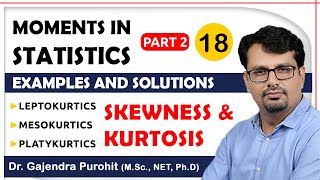 Skewness amp Kurtosis  Moments  Leptokurtic Mesokurtic Platykurtic  Examples [upl. by Serge]