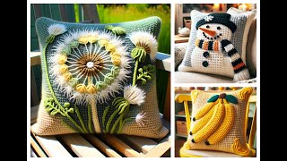 Beautiful cushions model knitted with wool share ideasknitted crochet cushion [upl. by Prouty956]