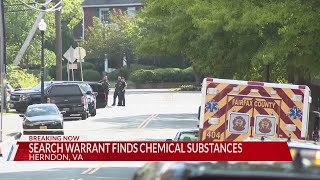 Herndon police evacuate homes after chemical substances found during search [upl. by Lunnete]