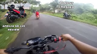 Aprilia SR 125 2023 Test Ride  Unexpected Seen Happened  Almost Crashed With Pillion [upl. by Akirdnas]