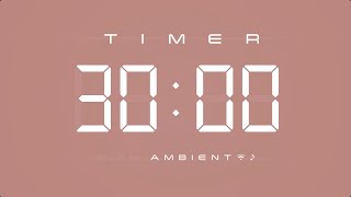 30 Min Digital Timer with Ambient Music amp Simple Beeps 🤎 [upl. by Yettie524]