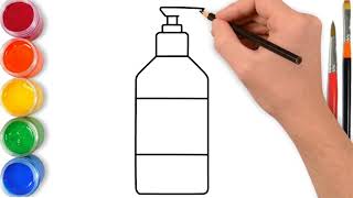 How to Draw Hand Sanitizer Step by Step [upl. by Julis]