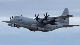 Rare USMC Lockheed Martin KC130J Hercules 170278 Departing Portland International Airport￼ [upl. by Temirf]