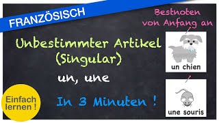 Unbestimmter Artikel UN UNE  Französisch [upl. by Loux]