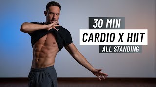 30 Min Cardio HIIT Workout For Fat Burn  ALL STANDING  No Equipment Home Workout [upl. by Ameline]