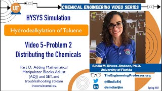 Aspen HYSYS V5 Problem 2 Part D Adding Manipulators Adjust  SET and troubleshooting [upl. by Enelak]