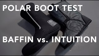 Baffin vs Intuition polar boot liner moisture test 4K [upl. by Aihtela]