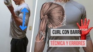 Curl de Bíceps con Barra Recta  TIPS TÉCNICA Y ERRORES [upl. by Nagear]